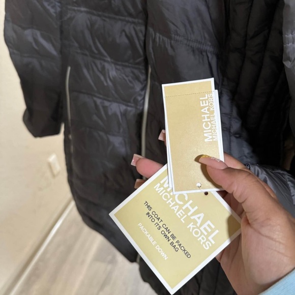 Michael Kors Puffer Coat (Long)- Gray - Picture 3 of 5